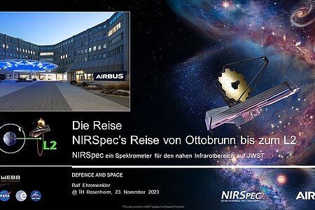 Ausschnitt von einem Video von NIRSpec auf JWST von Ottobrunn bis zum L2 Orbit