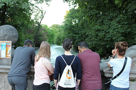 A group of students in the English Garden in Munich.