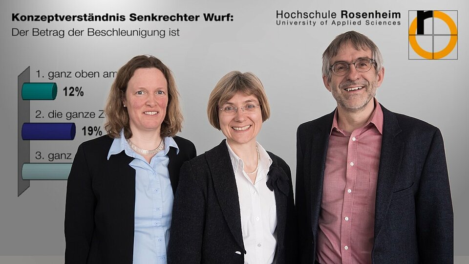 Die Preisträger des Ars legendi-Fakultätenpreises Physik 2017: Prof. Dr. Claudia Schäfle, Prof. Dr. Silke Stanzel, Prof. Dr. Elmar Junker