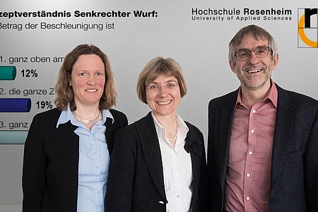 The winners of the Ars legendi Faculty Award in Physics 2017: Prof. Dr. Claudia Schäfle, Prof. Dr. Silke Stanzel, Prof. Dr. Elmar Junker