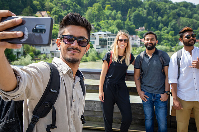 Students taking a Selfie in Burghausen