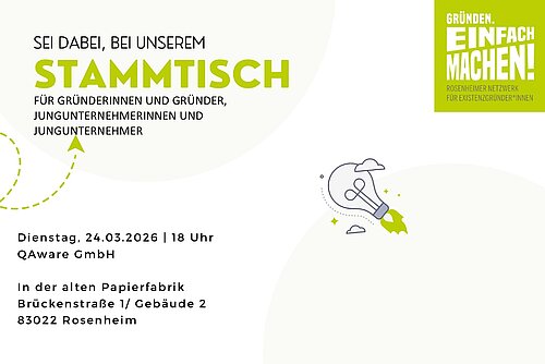Gründungsstammtisch des Netzwerk Gründen. Einfach Machen! am 24.3.2026 