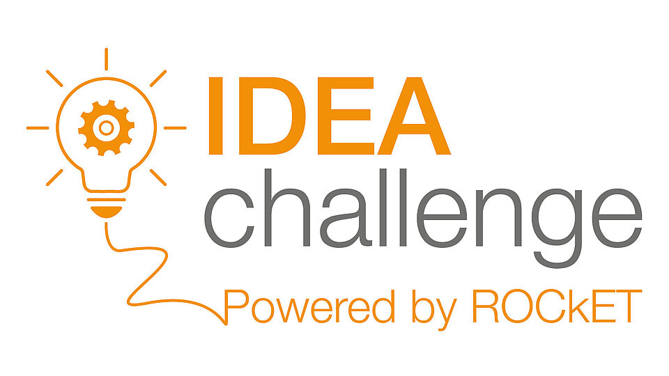 IDEAchallenge Icon auf orangem Untergrund