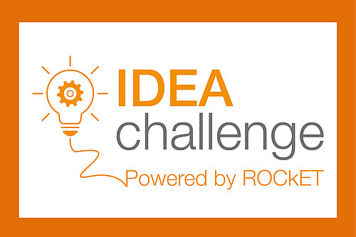 IDEAchallenge Icon auf orangem Untergrund