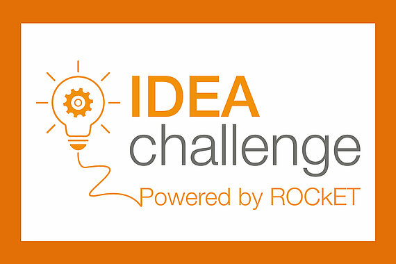 IDEAchallenge Icon auf orangem Untergrund