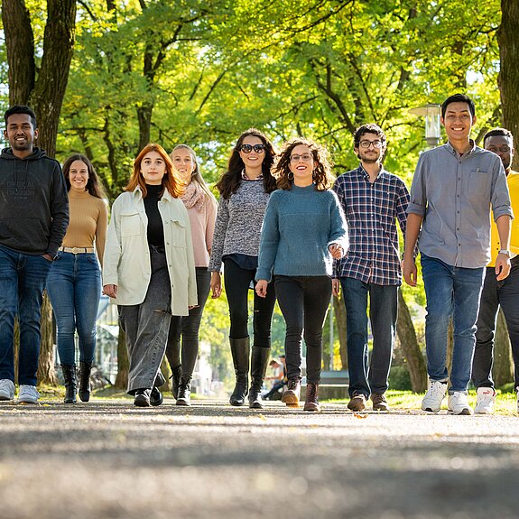 A group of international students