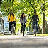 Students cycling at Campus Rosenheim