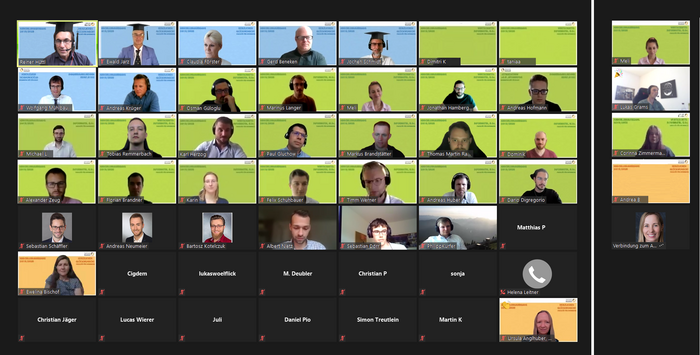 Screenshot der Absolventenverabschiedung (Online-Konferenz)