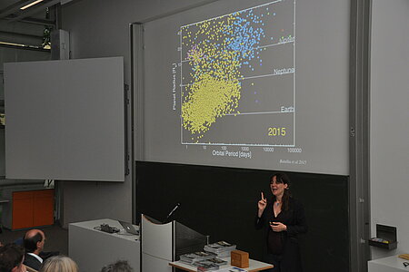 Prof. Dr. Lisa Kaltenegger hält einen Vortrag vor Publikum 2017