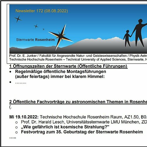 Ausschnitt des Rosenheimer Newsletter