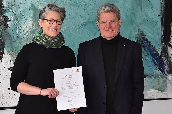 Das Bild zeigt Professorin Wibke Michalk und Professor Heinrich Köster.