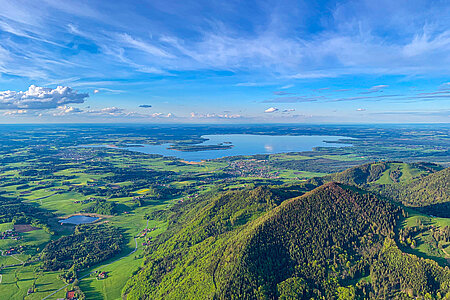 Vogelsperspektive von der Kampenwand Richtung Chiemsee