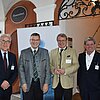 Gerald Rhein, Vorstandsvorsitzender des Seeoner Kreises; Florian Herrmann, Leiter der Staatskanzlei; Klaus Stöttner, Kuratoriumsvorsitzender der TH Rosenheim; Prof. Heinrich Köster, Präsident der TH Rosenheim (von links).